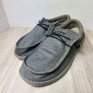 Hey Dude Wally Stretch Linen Loafer Shoes For Mens US Shoe Size 12 Gray A62-5